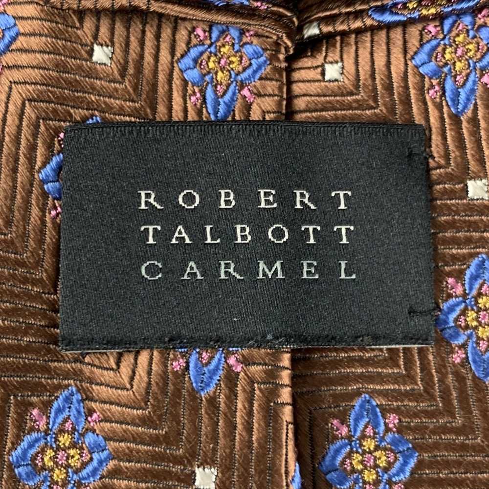 Robert Talbott Brown Blue Jacquard Silk Tie - image 4