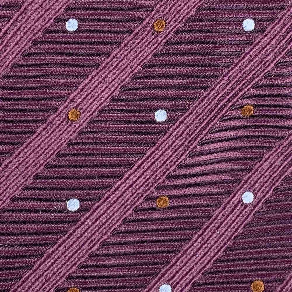 Canali Purple Ribbed Silk Tie - image 3