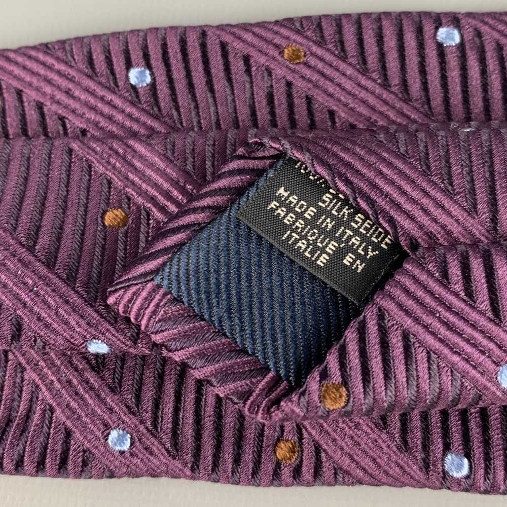 Canali Purple Ribbed Silk Tie - image 5
