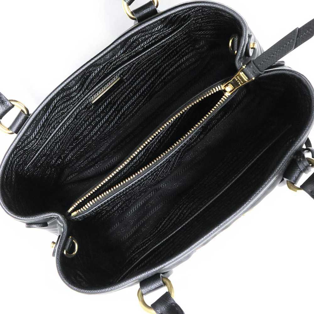 Prada Prada Handbag Diagonal Nylon Leather Nero B… - image 2