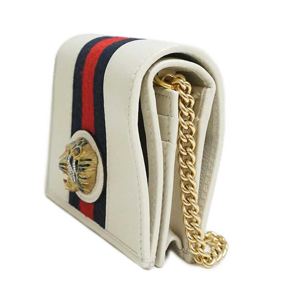 Gucci Gucci Raja Tiger Bifold Chain Wallet Leathe… - image 5