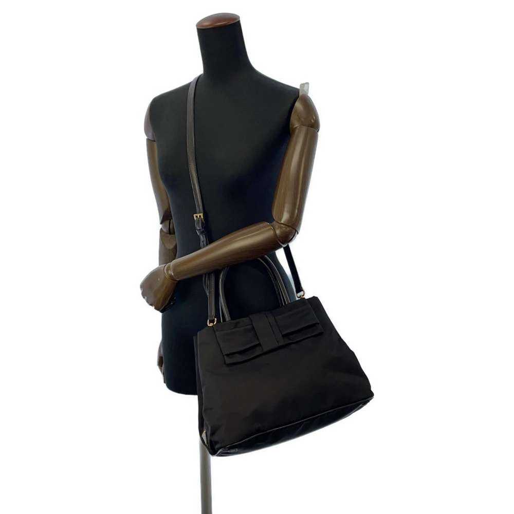 Prada Prada Handbag Ribbon Nylon Shoulder Bag Bla… - image 5