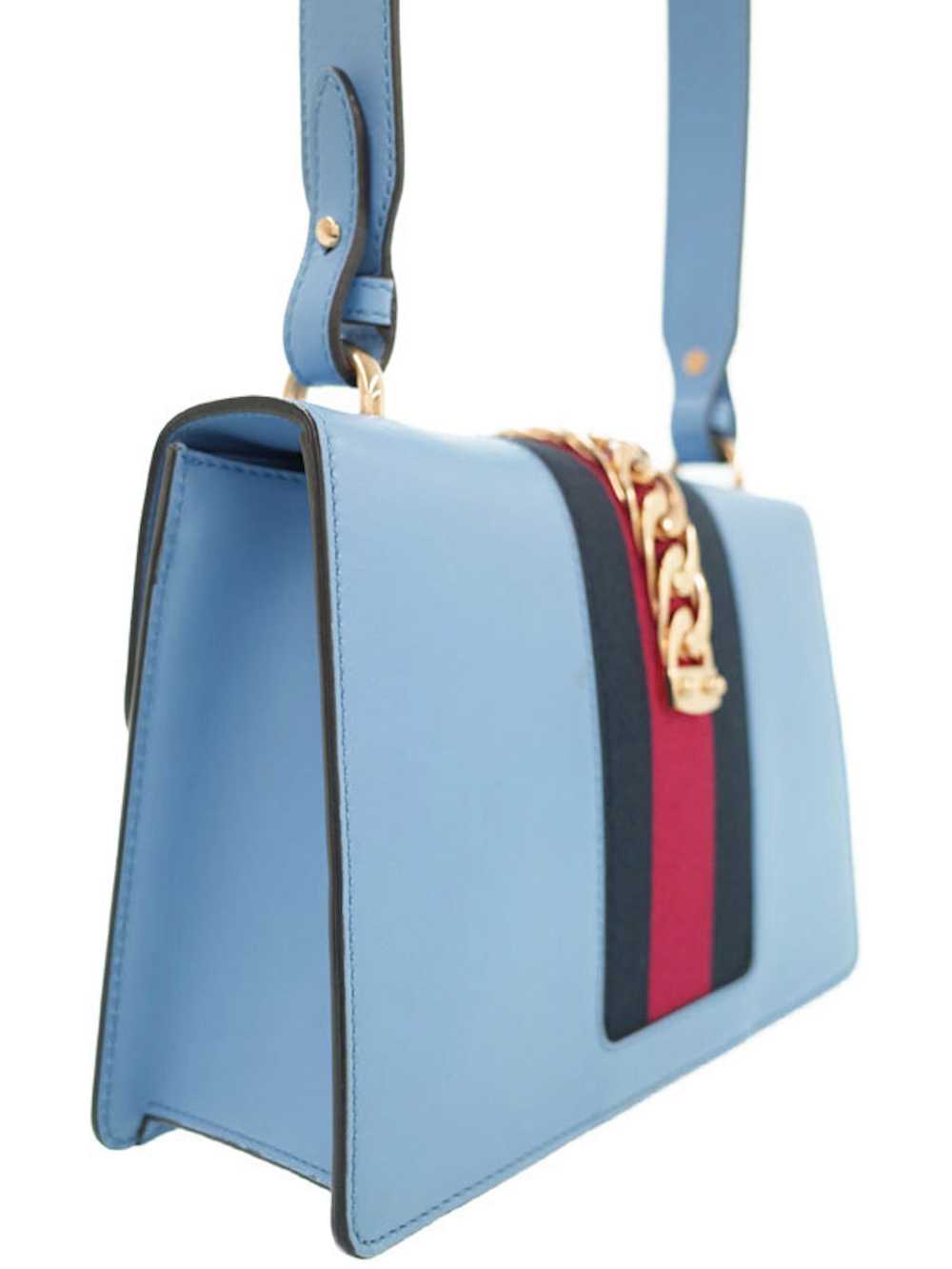 Gucci Gucci Sylvie Shoulder Bag Leather Blue - image 2