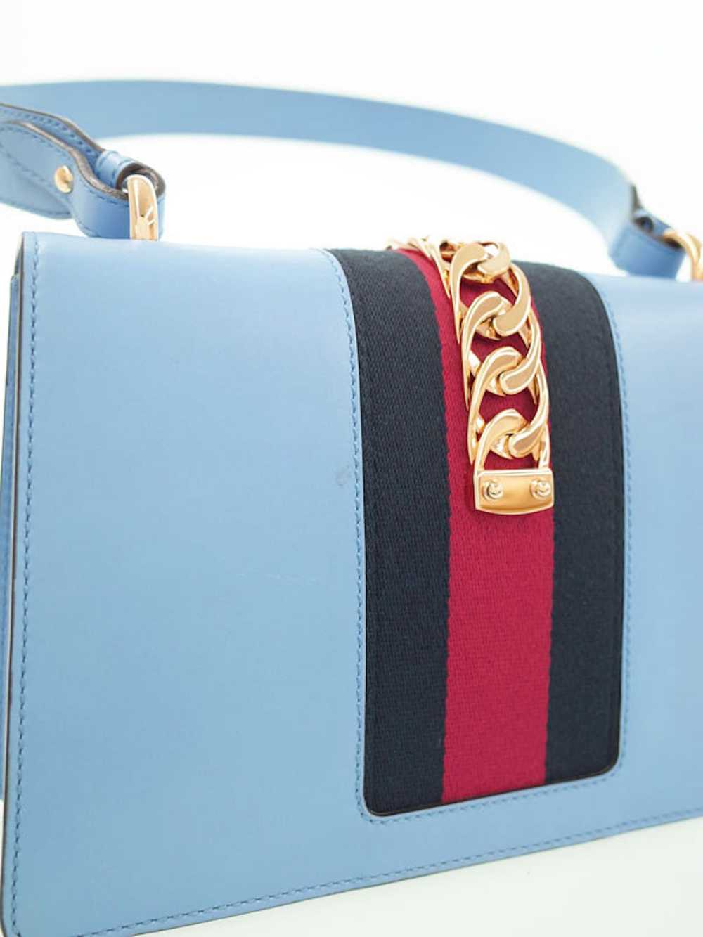 Gucci Gucci Sylvie Shoulder Bag Leather Blue - image 4