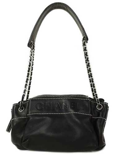 Chanel Chanel Logo Chain Semi-Shoulder Bag Black