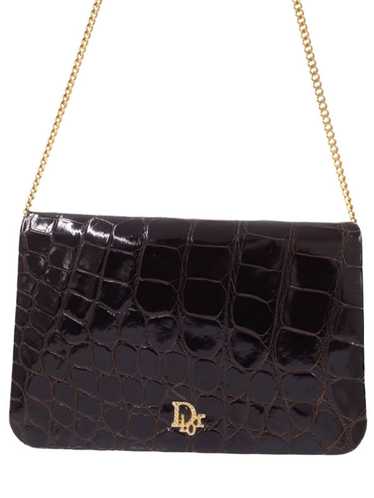 バッグ Dior archive real crocodile tote bag old Christian Dior Purple Croc Embossed Patent Leather 61 Tote