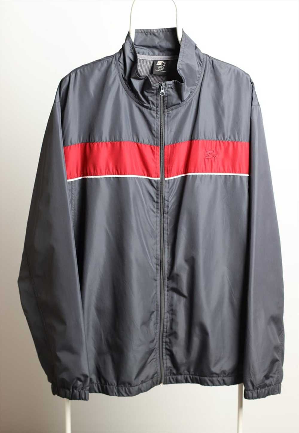 Vintage Starter Sportswear Shell Jacket Grey Red - image 1