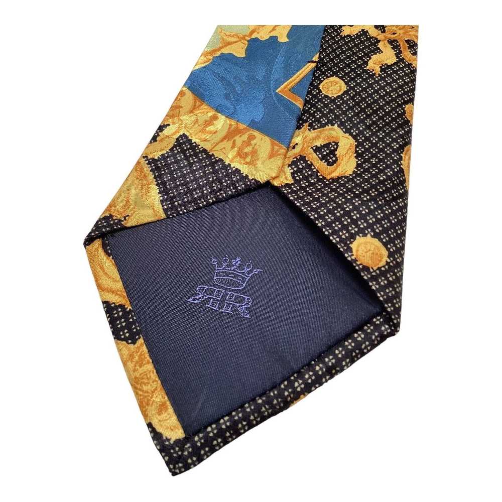 Designer RICHEL ROYAL Gold Baroque Silk Tie HMade… - image 6