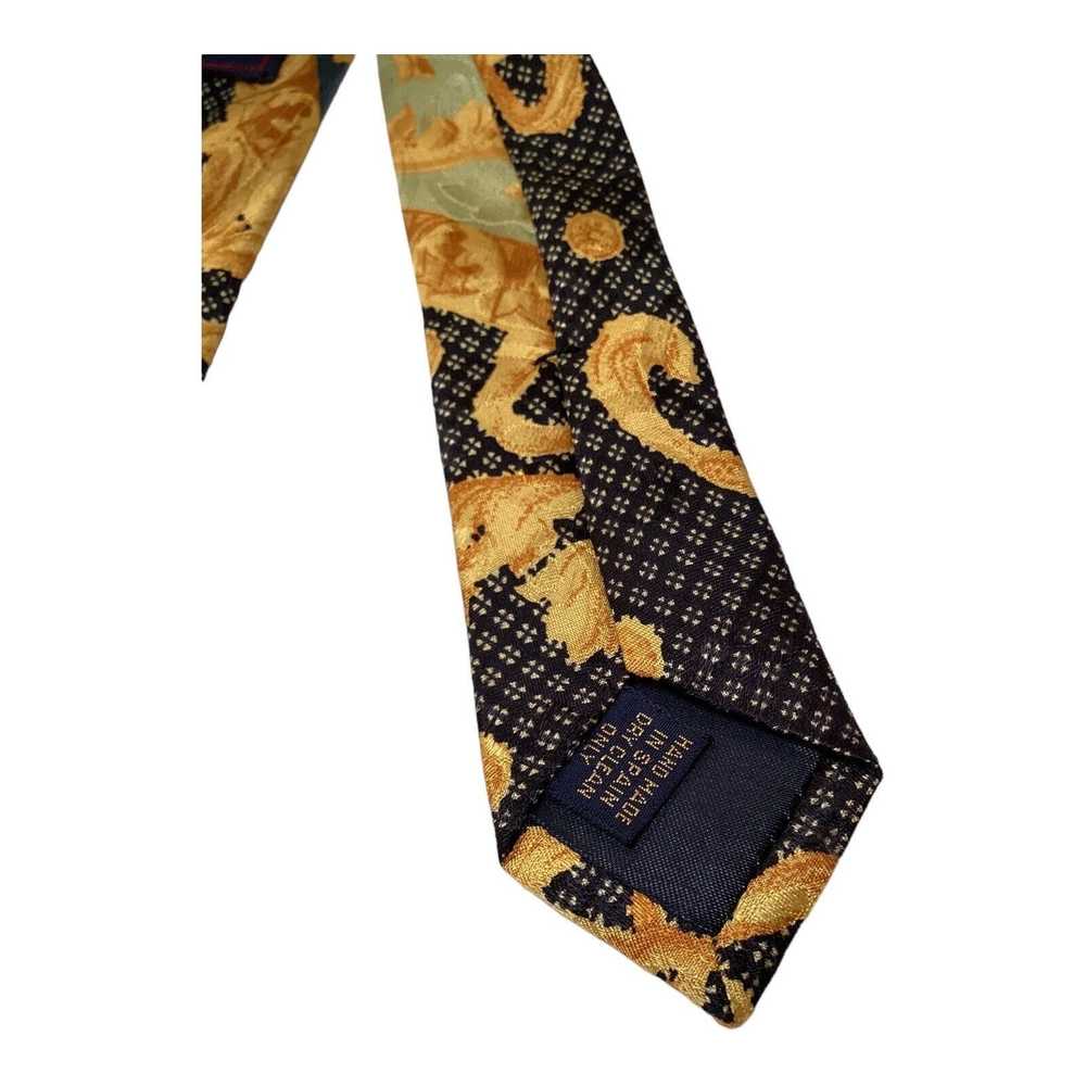 Designer RICHEL ROYAL Gold Baroque Silk Tie HMade… - image 7