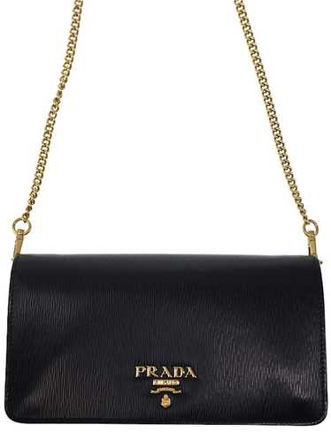 Prada Prada Leather Mini Bag Chain Shoulder Bag Bl