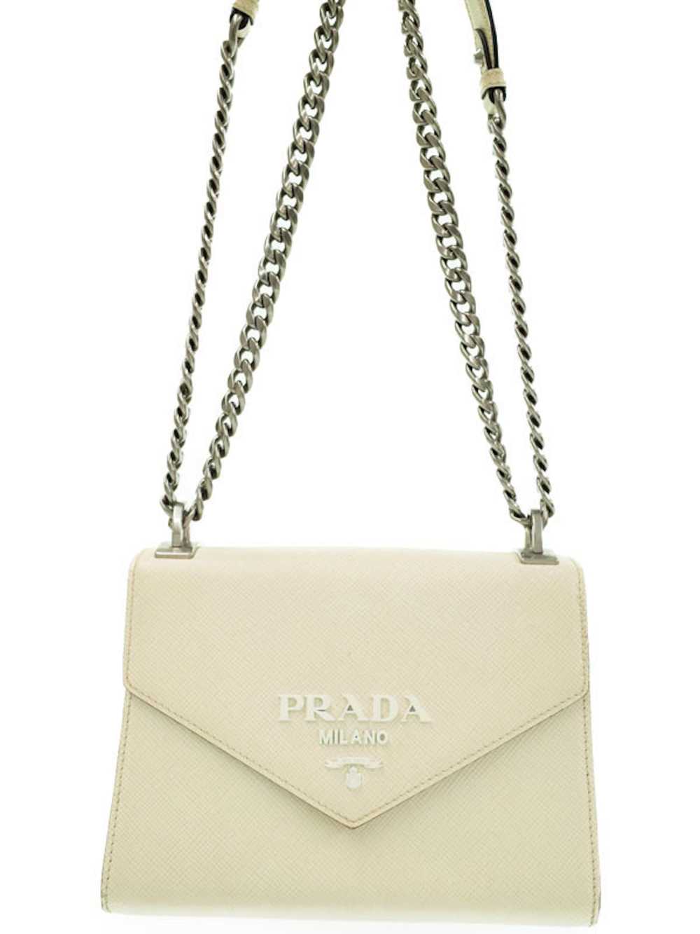 Prada Prada Monochrome Bag Chain Shoulder Bag Whi… - image 1