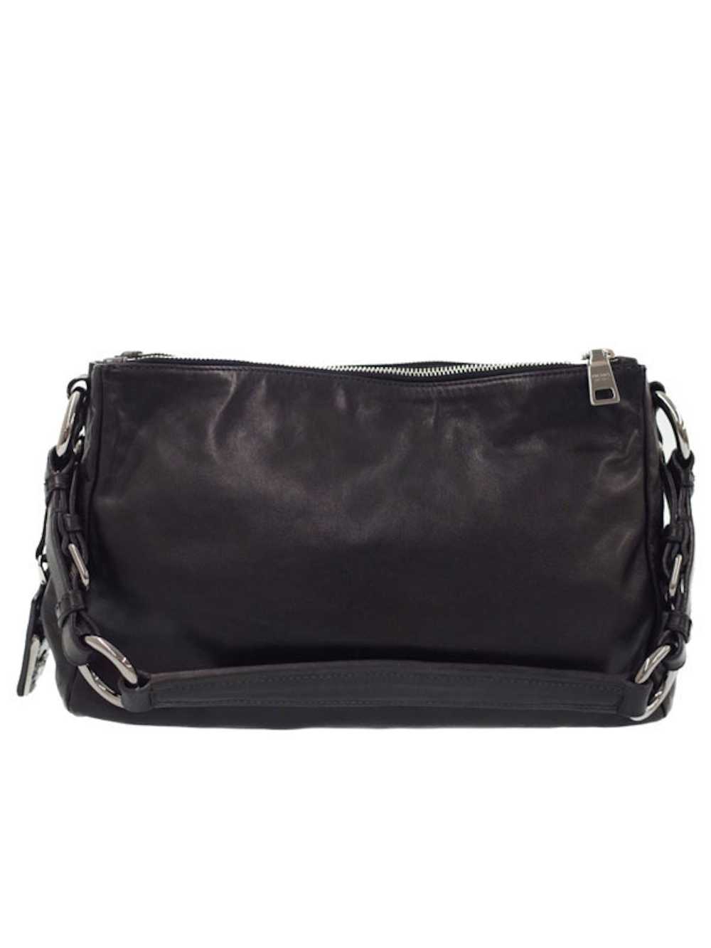 Prada Prada Leather Semi-Shoulder Bag Black - image 2