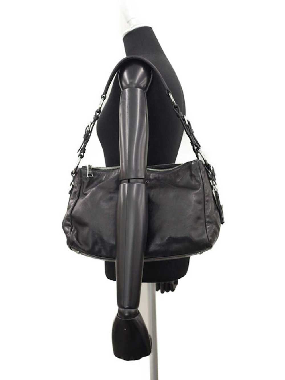 Prada Prada Leather Semi-Shoulder Bag Black - image 9