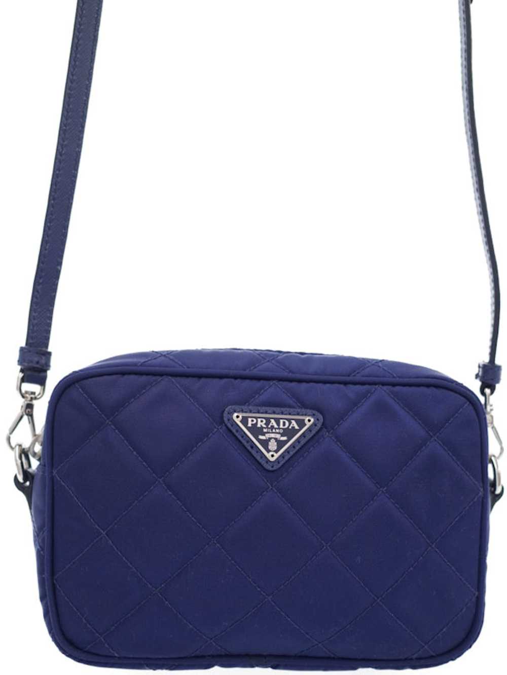 Prada Prada Nylon Quilted Shoulder Bag Blue - image 1