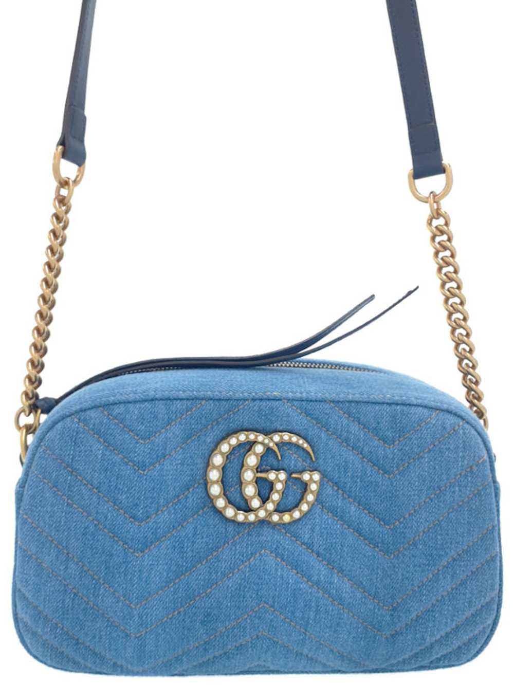 Gucci Gucci GG Marmont Denim Small Shoulder Bag C… - image 1