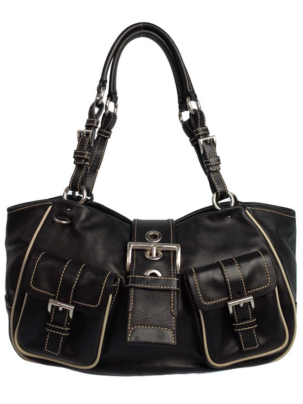 Prada Prada Leather Shoulder Bag Black - image 1