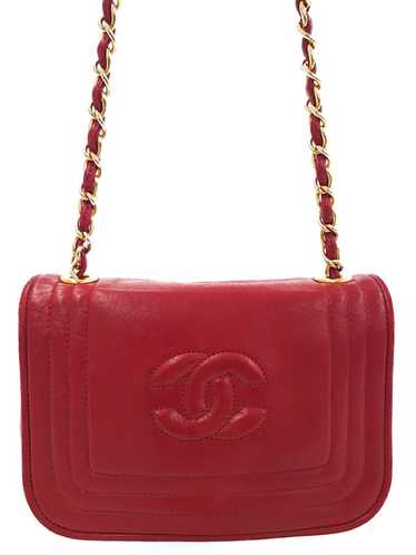 Chanel Chanel Coco Mark Chain Shoulder Bag Red