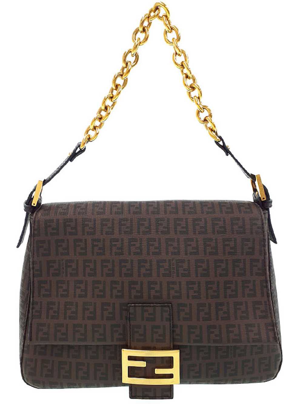 Fendi Fendi Zucchino Pattern Chain Shoulder Bag - image 1