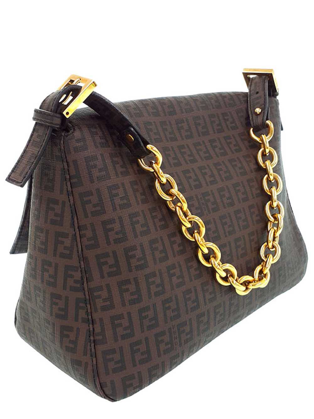 Fendi Fendi Zucchino Pattern Chain Shoulder Bag - image 2