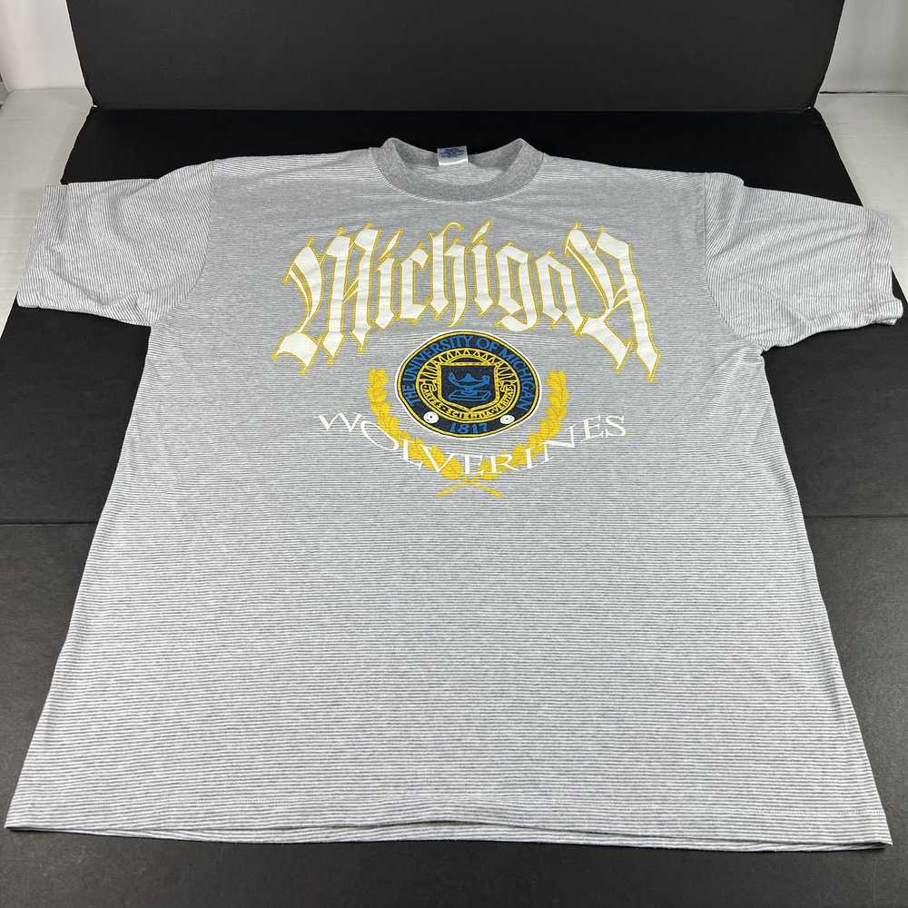 Ncaa × Vintage 90s Michigan Wolverines Shirt Grey… - image 1