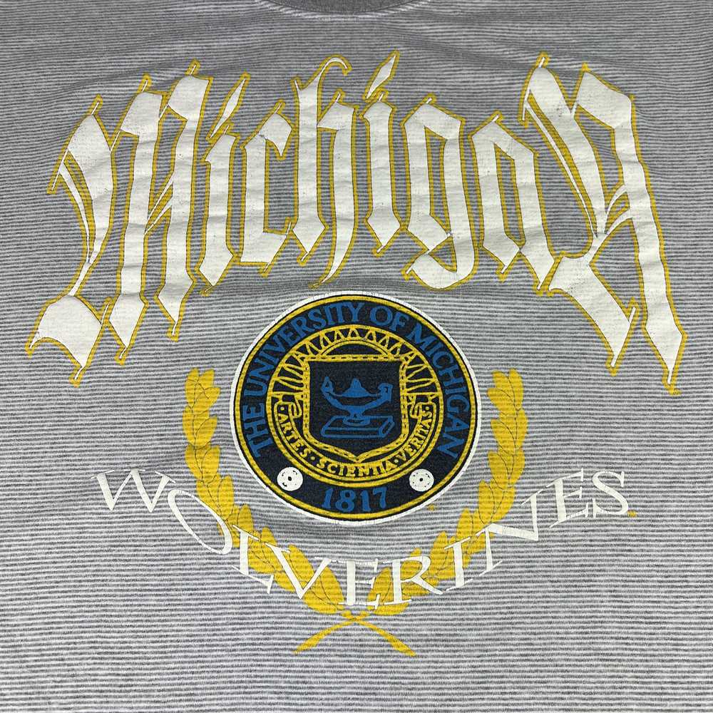 Ncaa × Vintage 90s Michigan Wolverines Shirt Grey… - image 2