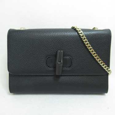 Gucci Gucci Chain Shoulder Bag Leather Black - image 1