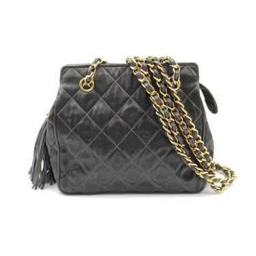 Chanel Chanel Chain Shoulder Bag Satin Gray