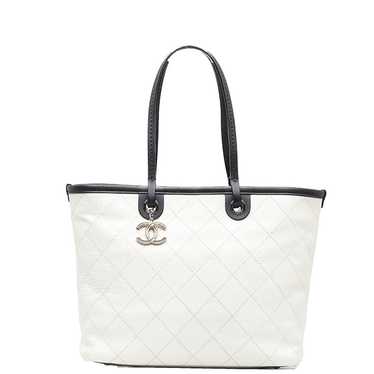 Chanel Chanel Coco Mark Tote Bag Shoulder Bag Whi… - image 1
