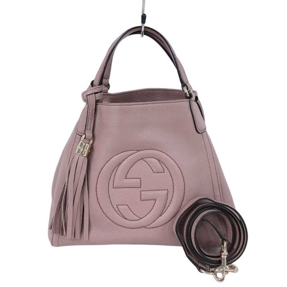 Gucci Gucci Interlocking G 2way Bag Leather Handb… - image 1