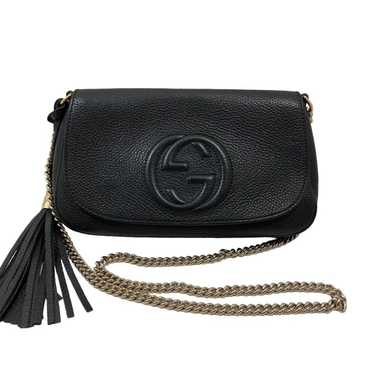 Gucci Gucci Soho Fringe Leather Shoulder Bag Black - image 1