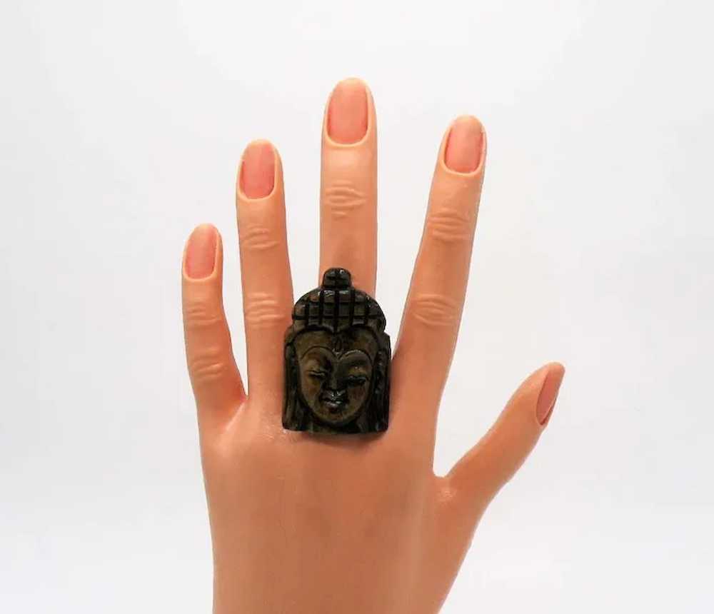 Amazing Hand Carved Rare Vintage Horn Ring India … - image 2