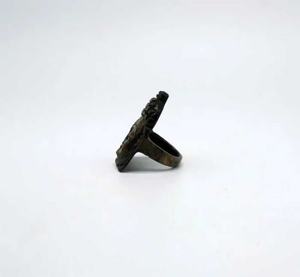 Amazing Hand Carved Rare Vintage Horn Ring India … - image 3