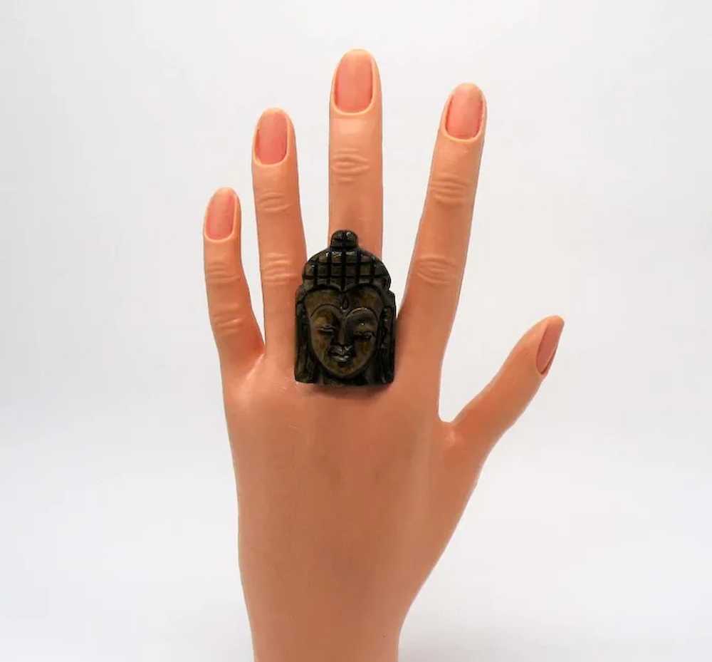 Amazing Hand Carved Rare Vintage Horn Ring India … - image 7