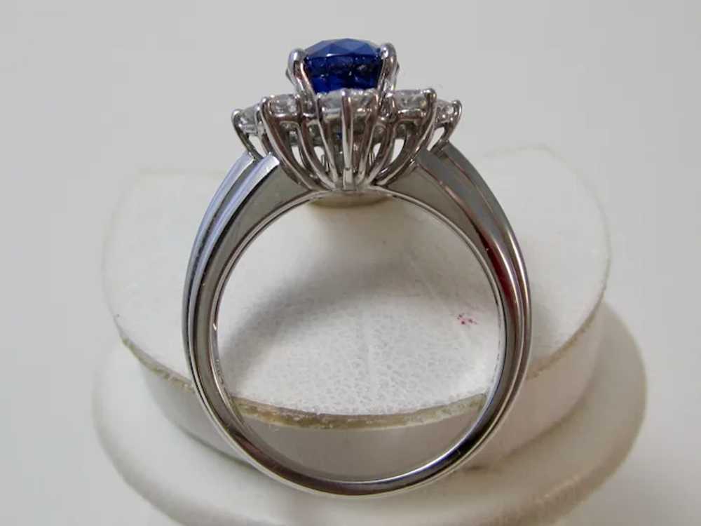 Natural No Heat Sapphire & Diamond Engagement Hal… - image 6