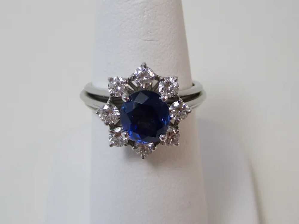 Natural No Heat Sapphire & Diamond Engagement Hal… - image 7