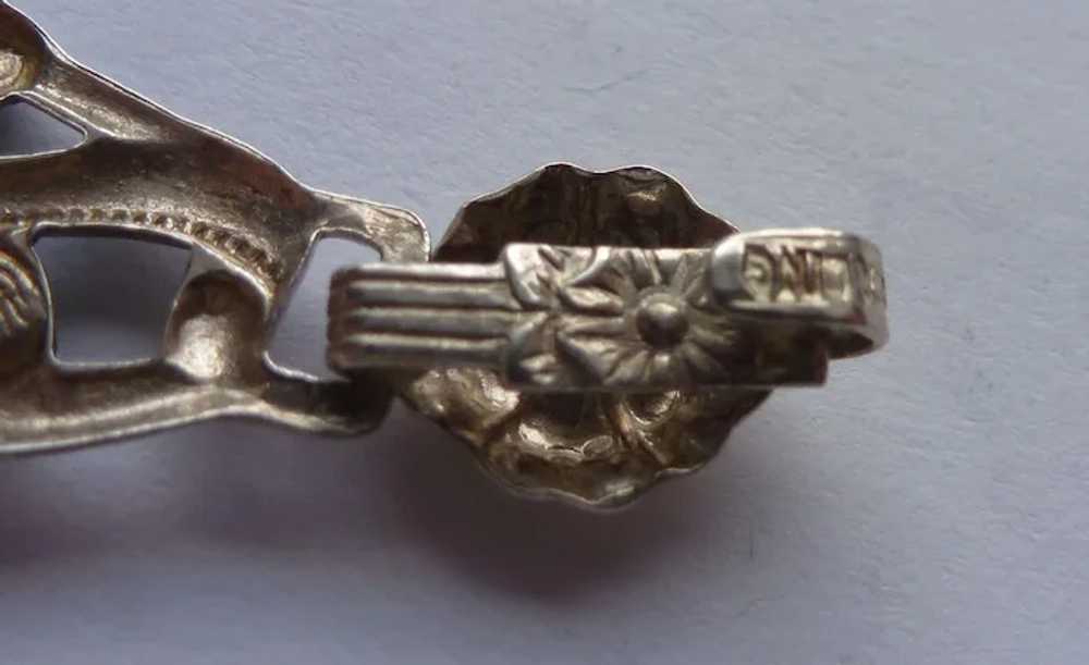 Sterling Vintage Stamped 7" Bracelet with Bows - image 6