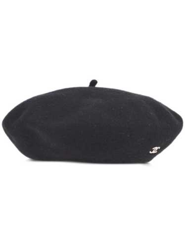 CHANEL Pre-Owned 1998 CC wool beret - Black