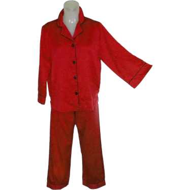Red Satin Pajamas from Oscar De La Renta, Oversiz… - image 1
