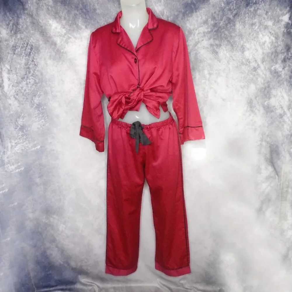 Red Satin Pajamas from Oscar De La Renta, Oversiz… - image 4