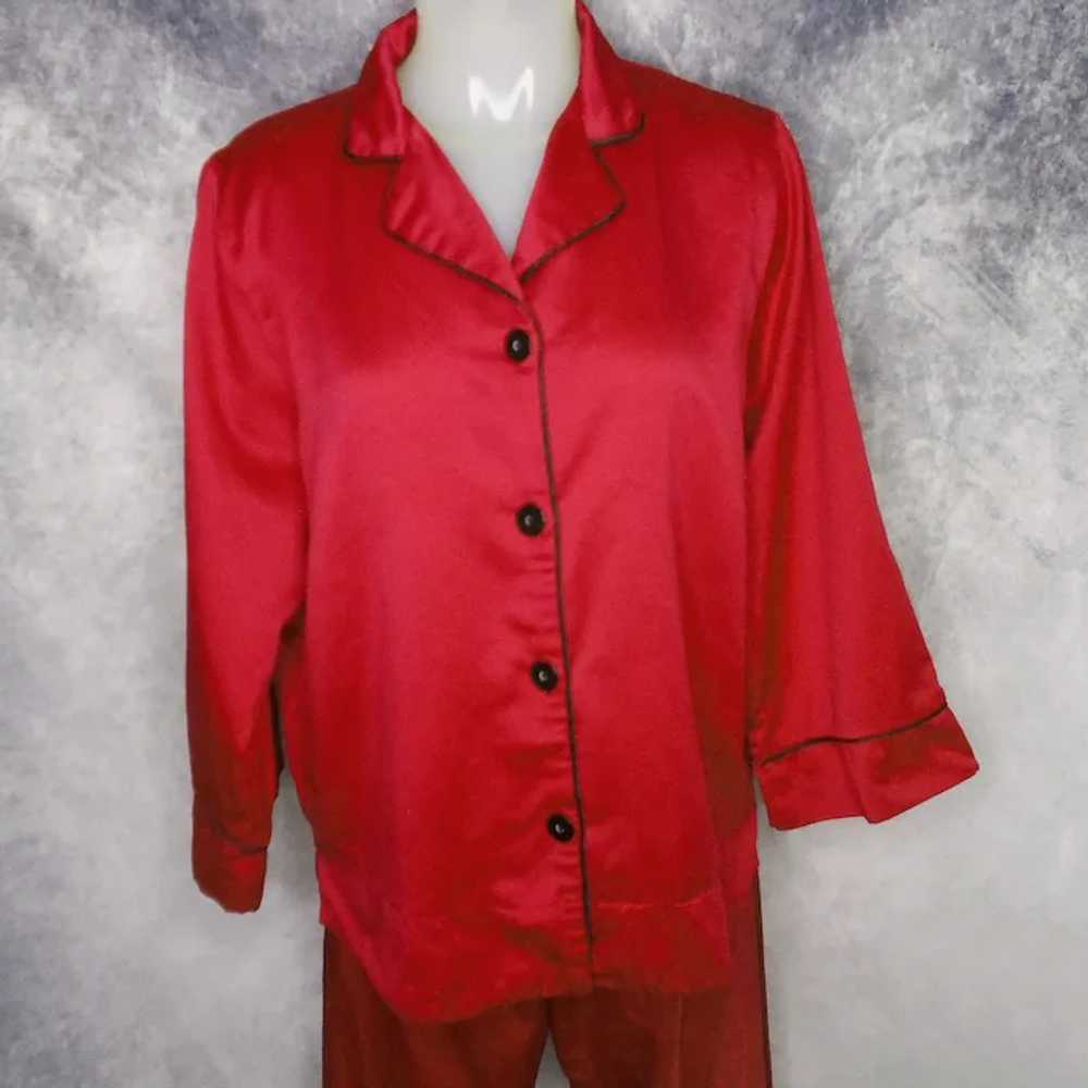 Red Satin Pajamas from Oscar De La Renta, Oversiz… - image 6