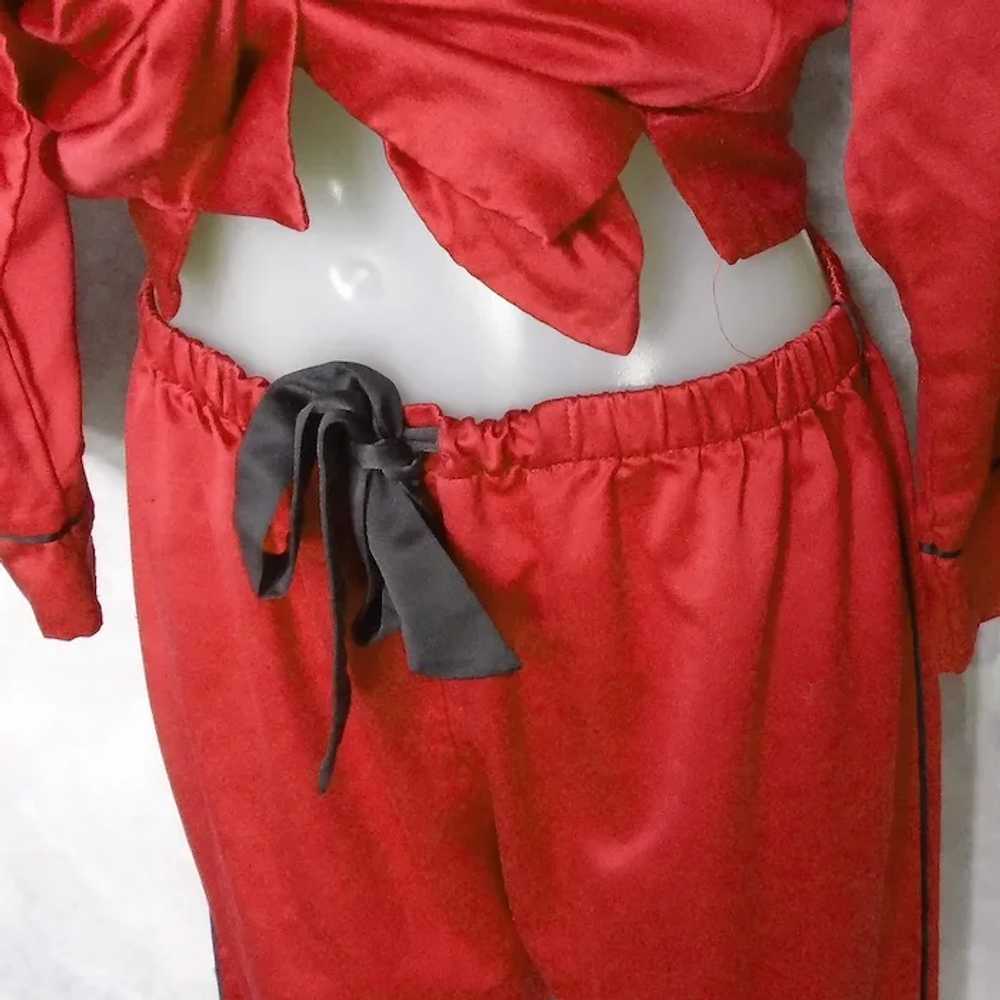 Red Satin Pajamas from Oscar De La Renta, Oversiz… - image 8