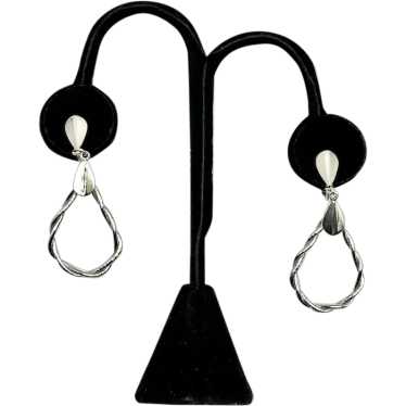 Lewis Segal Silvertone Vintage Hoop Dangle Earrin… - image 1