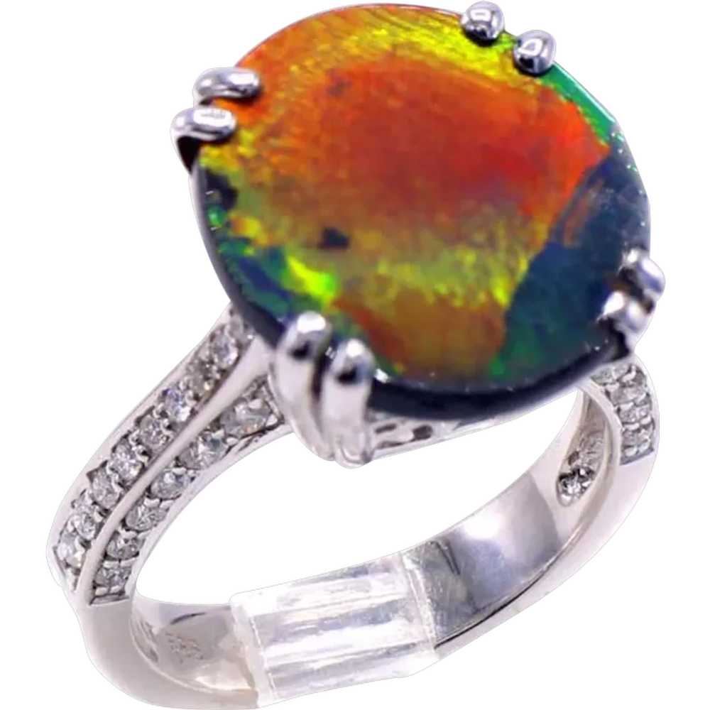 Rare Australian Lightning Ridge Black Opal Diamon… - image 1