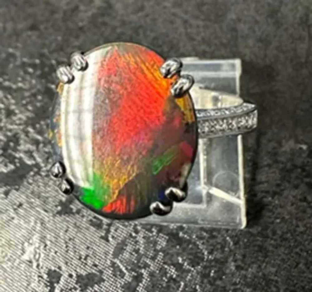 Rare Australian Lightning Ridge Black Opal Diamon… - image 2