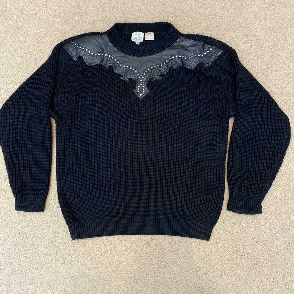 Vintage Vintage Black Gothic Studded Sweater - image 1