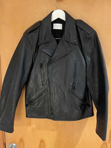 Sandro Sandro all black leather biker jacket large