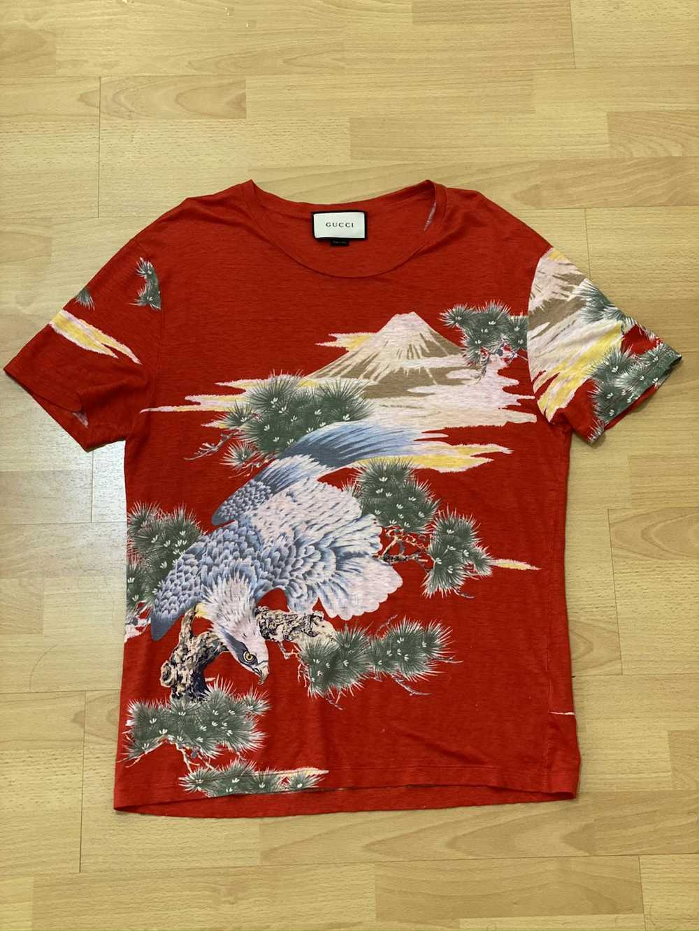 Gucci RARE Japan Exclusive GUCCI Eagle Tshirt RED… - image 12