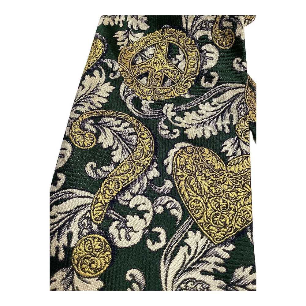 Moschino MOSCHINO Green Heart Print Silk Tie Ital… - image 7