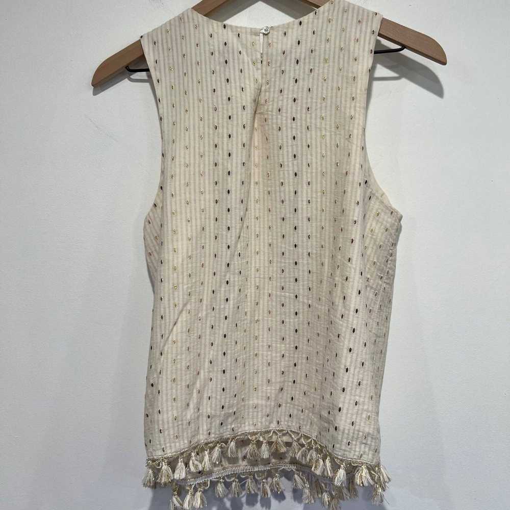 Other A New Day Cream & Gold Sleeveless Tassel Ta… - image 6