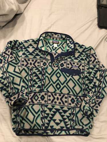 Rare Patagonia men’s outlet Aztec tribal synchilla NEW cliff arbor green